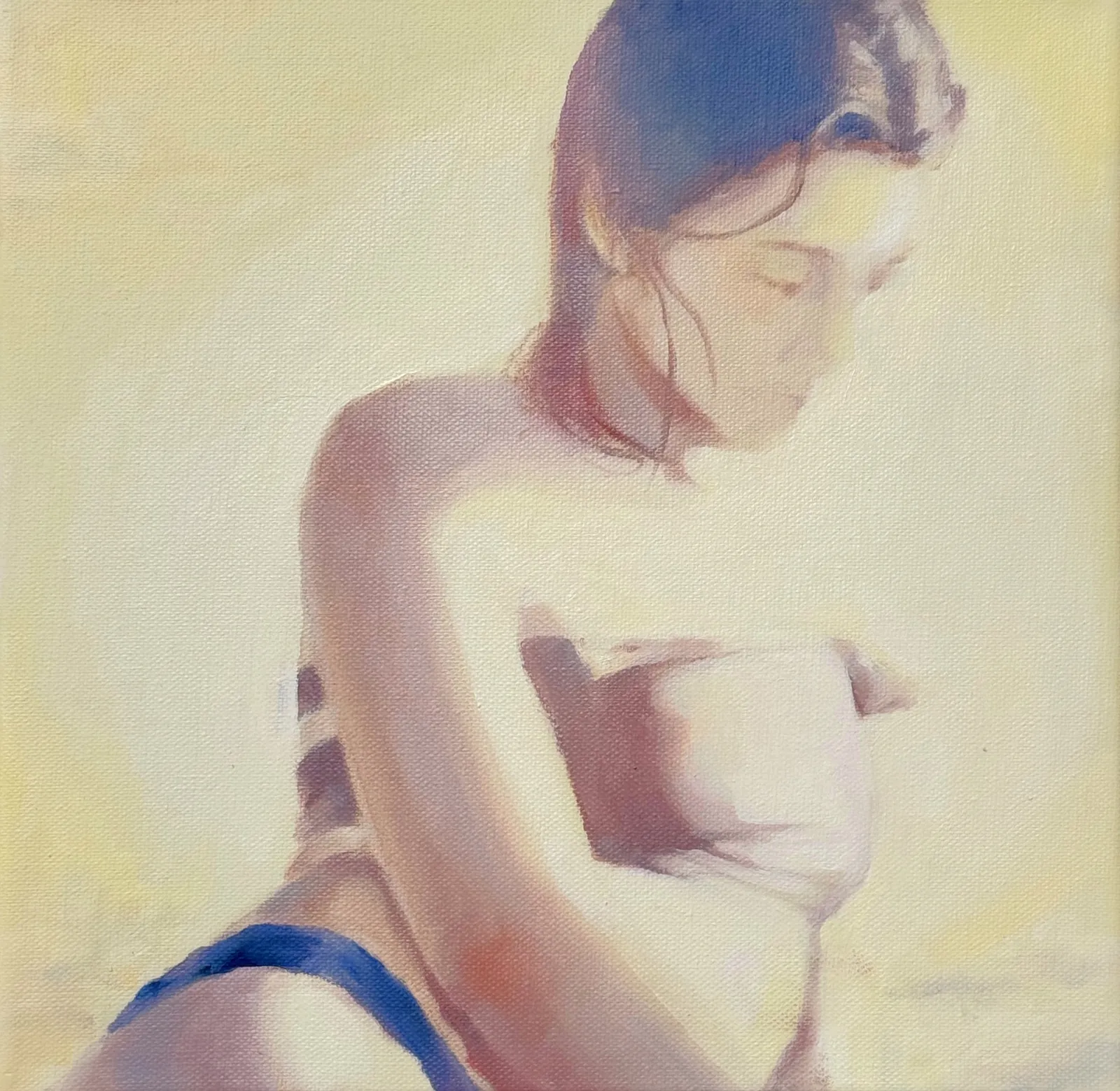 Image of The Golden Beach  by Yeva Khrapova, size: 50x50, made of oil on canvas, Painting medium, from Paris, part of the Series 1 series, priced at €500