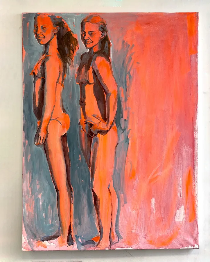 Image of The Sun 2 by Yeva Khrapova, size: 70x60cm, made of oil on canvas, Painting medium, from Paris, part of the Series 1 series, priced at €1000